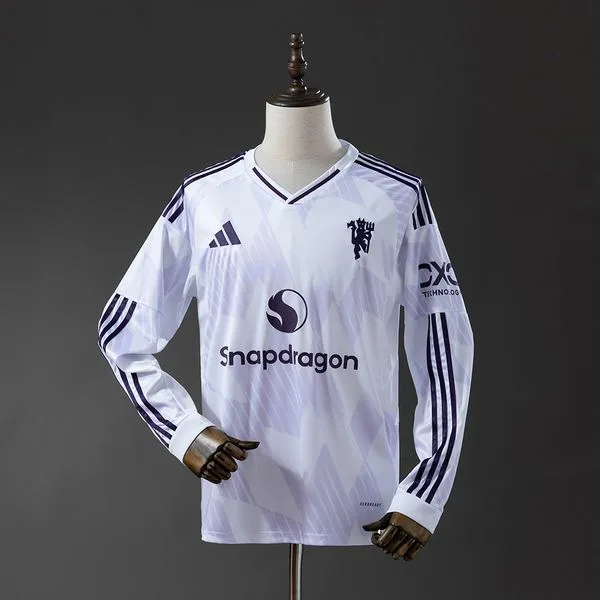 Camiseta de fútbol Manchester United 2025/26 VISITANTE MANGA LARGA VERSION FAN